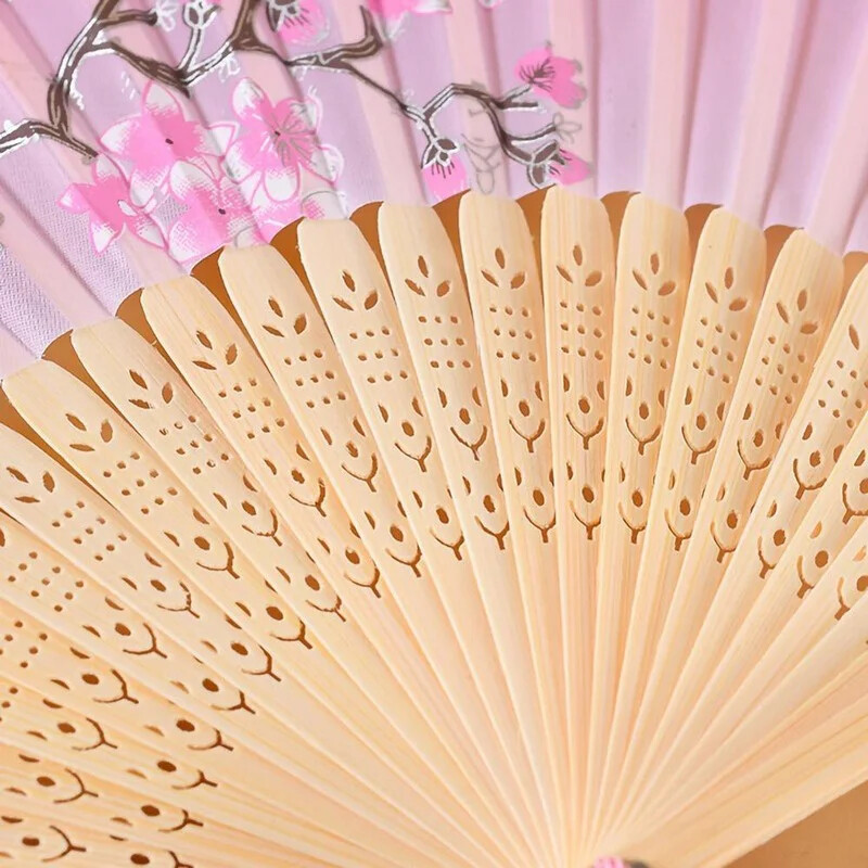 Ručna sklopiva plesna lepeza u japanskom stilu za vjenčanje Čipkani svileni cvijet Tokyo