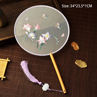 Винтидж Групов вентилатор Класически танци Специален кънтри Су Вентилатор за бродерия Cheongsam Древна китайска рокля Двустранна бродерия