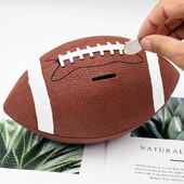 Ragbi kasica prasica. Može se pohraniti i dohvatiti. Presvučen vinilom. Otporan na padove. Simulacija. Desktop Ornament. Banka novac banka