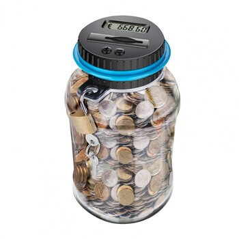 Αυτόματο Coin Counter Money Box LCD Ψηφιακό Counter Money Box με κλειδαριά χωρητικότητας 2,5l Πλαστικό κουμπαράς χρηματοκιβώτιο για το σπίτι