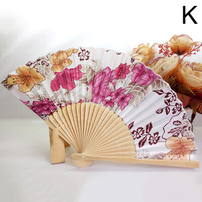 Ručna sklopiva lepeza Retro ukras Ženski muškarac Plesni rekviziti Vjenčanje Dekoracija dnevnog boravka Bambusovo drvo Svileni cvijet Sklopiva lepeza