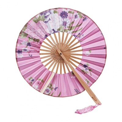 Japāņu sakuras ziedi apdrukāti vēdekļi kabatā saliekams rokas ventilators ar tasse apaļu apļa deju priekšnesumu ventilatora kāzu ballītes dekoru