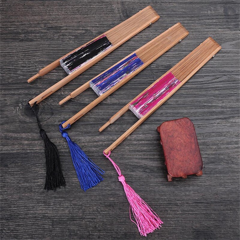 Japāņu sakuras ziedi apdrukāti vēdekļi kabatā saliekams rokas ventilators ar tasse apaļu apļa deju priekšnesumu ventilatora kāzu ballītes dekoru