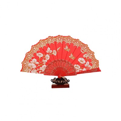 Sklopiva lepeza u vintage stilu, lagana tkanina s cvjetnim uzorkom, ručna lepeza, elegantna prijenosna ručna ventilatora za dekoraciju vjenčanja za zabavu