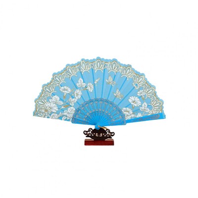 Sklopiva lepeza u vintage stilu, lagana tkanina s cvjetnim uzorkom, ručna lepeza, elegantna prijenosna ručna ventilatora za dekoraciju vjenčanja za zabavu