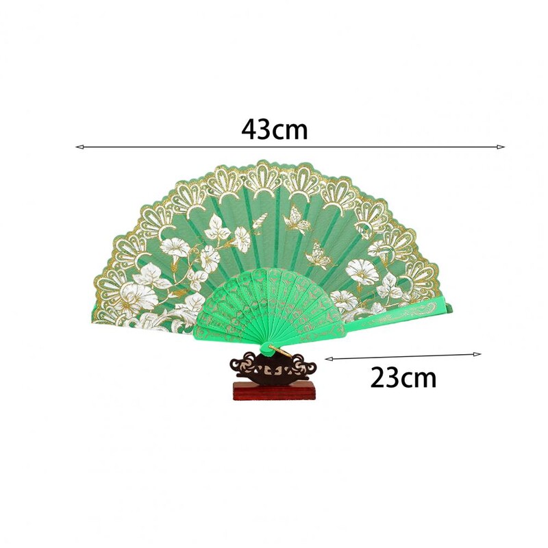 Sklopiva lepeza u vintage stilu, lagana tkanina s cvjetnim uzorkom, ručna lepeza, elegantna prijenosna ručna ventilatora za dekoraciju vjenčanja za zabavu
