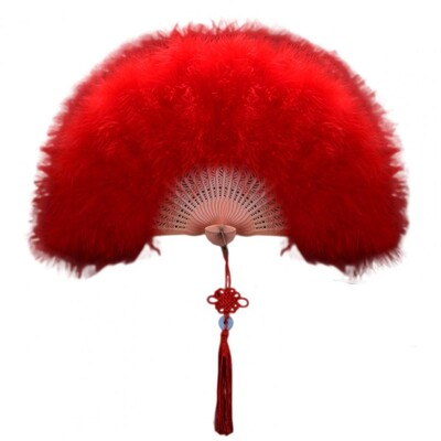 Ručna lepeza od perja Elegantna Cheongsam lepeza od perja s kićankama Ručna lepeza od perja Sklopive lepeze Ukrasi za dom