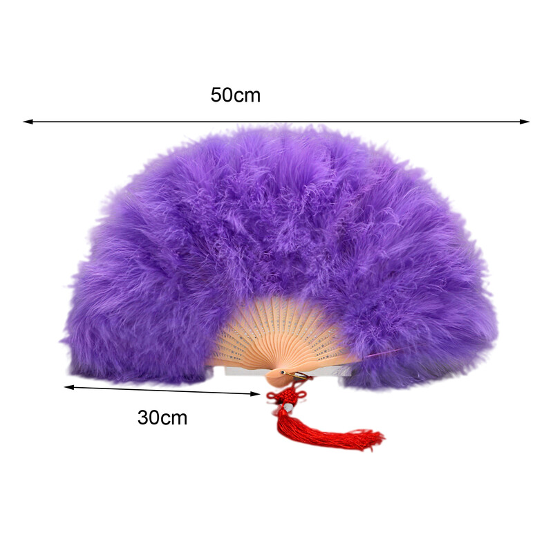 Ručna lepeza od perja Elegantna Cheongsam lepeza od perja s kićankama Ručna lepeza od perja Sklopive lepeze Ukrasi za dom