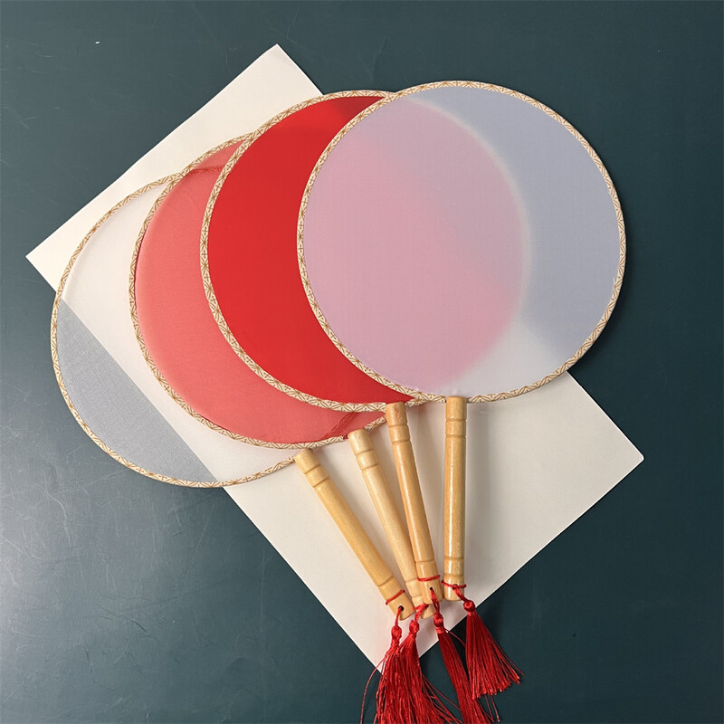 Китайски кръгъл ръчен вентилатор Древен ретро празен копринен DIY вентилатор фотографски реквизит Женски танц Сватбена живопис Парти Начало Декор Арт Занаят