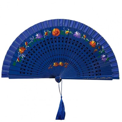 Elegantna sklopiva ljetna ručna lepeza Ženska ljetna ručna lepeza s cvjetnim uzorkom Rese Dvostruka drvena rebra za modne piste