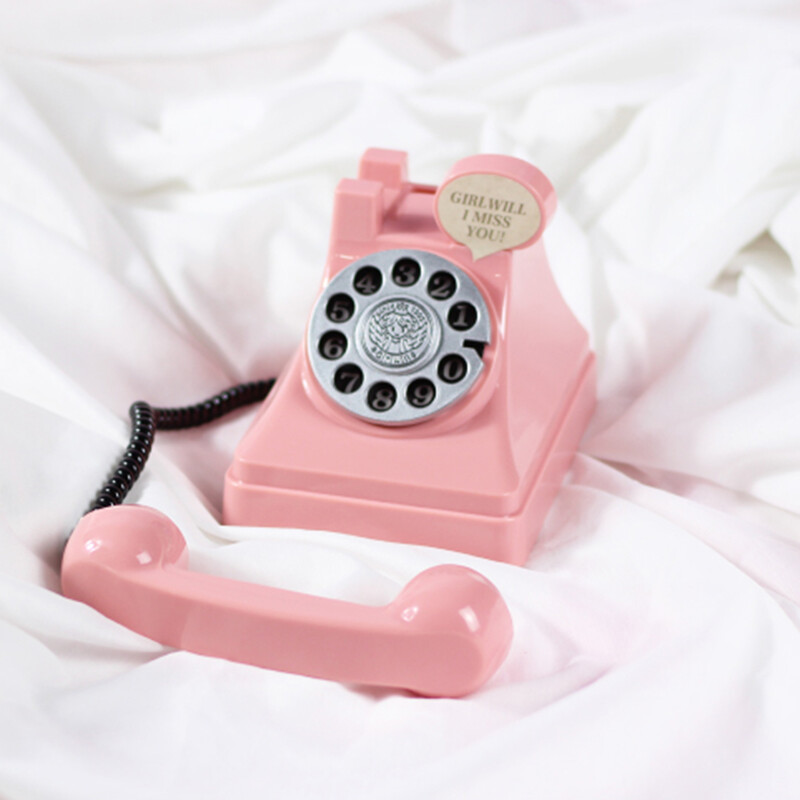 Ретро пластмасова симулация на телефон Касичка Монети Банкноти Спестяваща гърне Поставка за пари за деца Възрастни Подарък (розово)