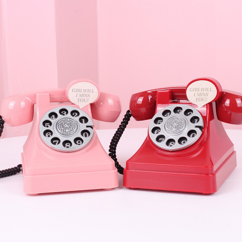 Ретро пластмасова симулация на телефон Касичка Монети Банкноти Спестяваща гърне Поставка за пари за деца Възрастни Подарък (розово)