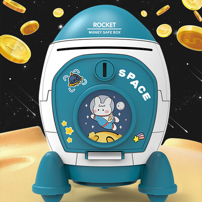 Igračke kasice prasice, raketna svemirska letjelica s ključem za otključavanje puzzle igračaka 3 boje po izboru, darovi za 3+ dječake i djevojčice