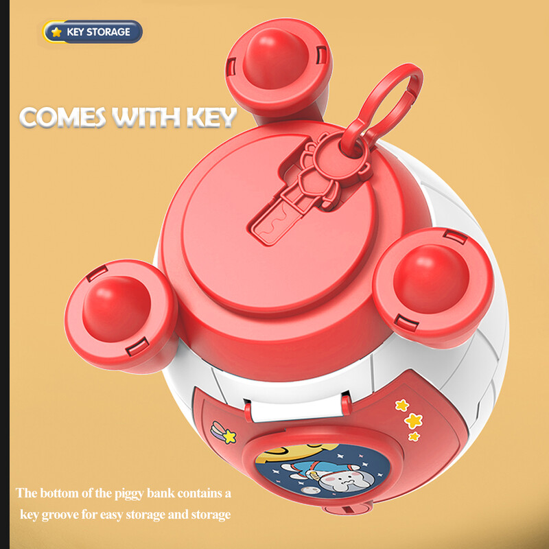 Igračke kasice prasice, raketna svemirska letjelica s ključem za otključavanje puzzle igračaka 3 boje po izboru, darovi za 3+ dječake i djevojčice