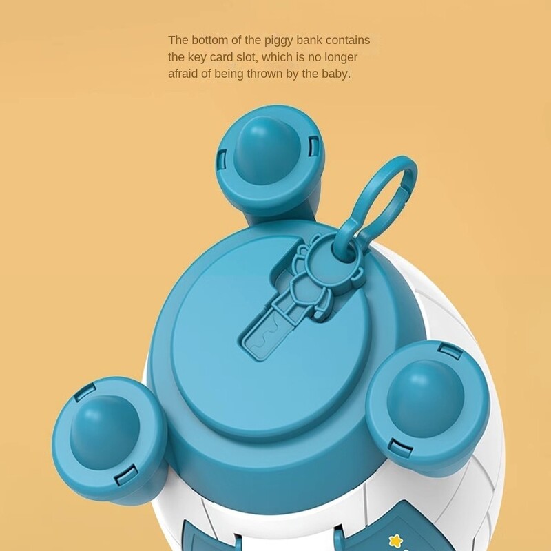 Slatka dječja kasica prasica s naljepnicom crtića Višenamjenska kutija za novac u obliku svemirske rakete Plastična kutija za novac Igračka na dar za djecu