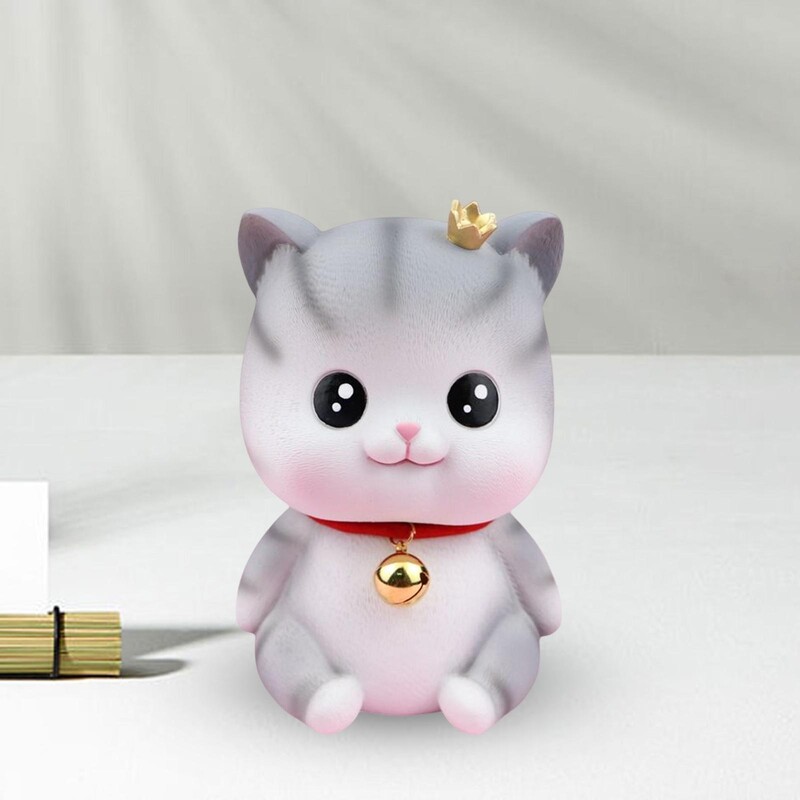 Котешка касичка Статуя Кутия за пари Колекция Контейнер Фигурка за работен плот Всекидневна Спалня Декорация Подарък за рожден ден