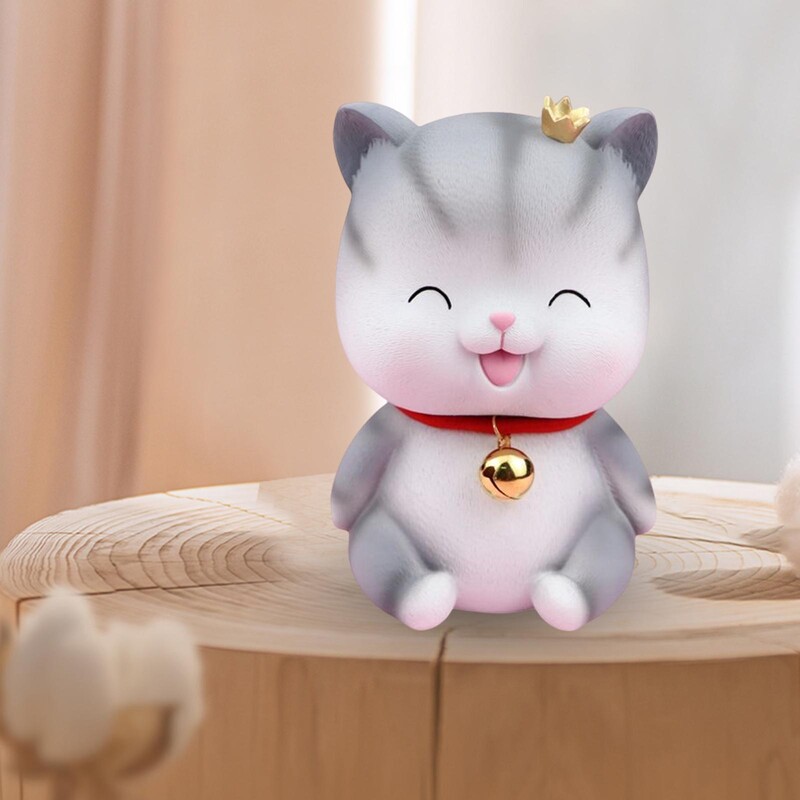 Котешка касичка Статуя Кутия за пари Колекция Контейнер Фигурка за работен плот Всекидневна Спалня Декорация Подарък за рожден ден