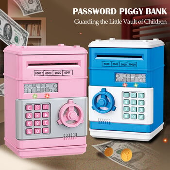 Κωδικός πρόσβασης ATM Piggy Bank, Electronic Kids Money Bank Coin Can Auto Scroll Paper Money Saving Box Δώρα για 3+ αγόρια και κορίτσια