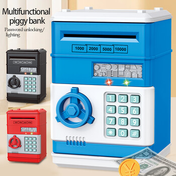 Κωδικός πρόσβασης ATM Piggy Bank, Electronic Kids Money Bank Coin Can Auto Scroll Paper Money Saving Box Δώρα για 3+ αγόρια και κορίτσια