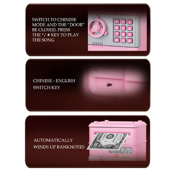 Κωδικός πρόσβασης ATM Piggy Bank, Electronic Kids Money Bank Coin Can Auto Scroll Paper Money Saving Box Δώρα για 3+ αγόρια και κορίτσια