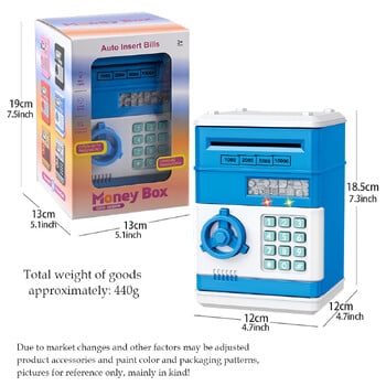 Κωδικός πρόσβασης ATM Piggy Bank, Electronic Kids Money Bank Coin Can Auto Scroll Paper Money Saving Box Δώρα για 3+ αγόρια και κορίτσια