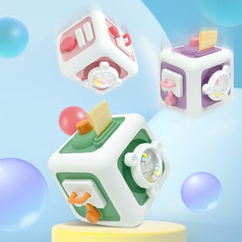 6 σε 1 Δραστηριότητα Montessori Cube Παιχνίδια για μωρά Αισθητηριακά απασχολημένος πίνακας ταξιδιωτικό παιχνίδι Εκπαιδευτική μάθηση Βασικές δεξιότητες ζωής Παιχνίδια για νήπια