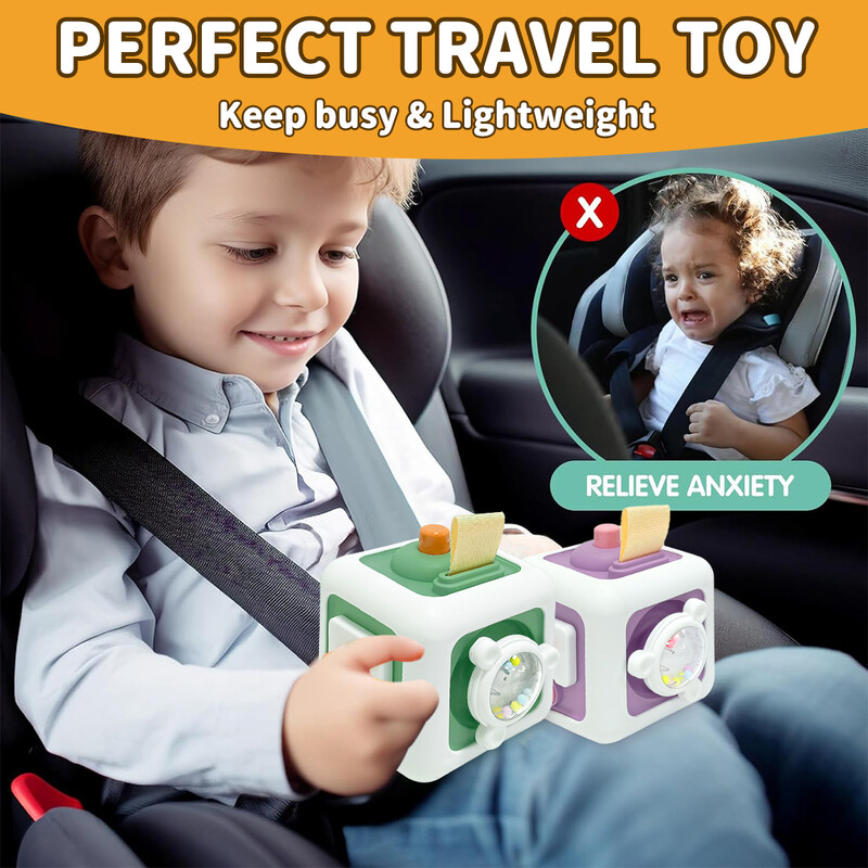 6 u 1 Montessori aktivnostna kocka igračke za bebe Senzorna zauzeta daska Putna igračka Obrazovne igračke za učenje osnovnih životnih vještina za malu djecu