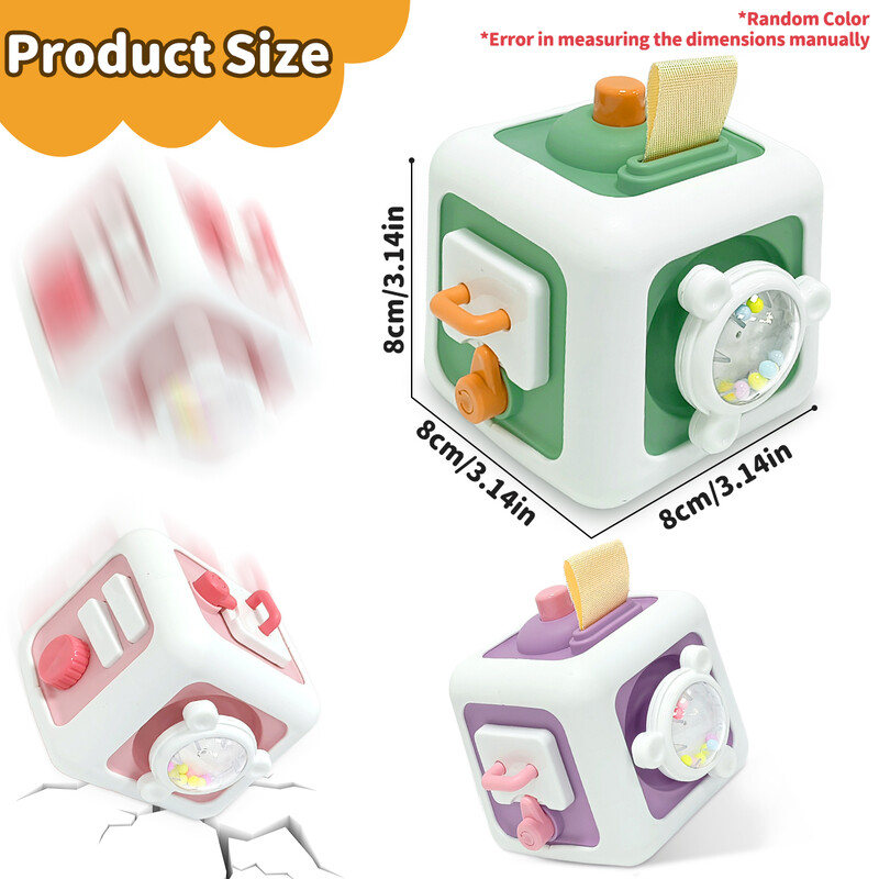 6 u 1 Montessori aktivnostna kocka igračke za bebe Senzorna zauzeta daska Putna igračka Obrazovne igračke za učenje osnovnih životnih vještina za malu djecu