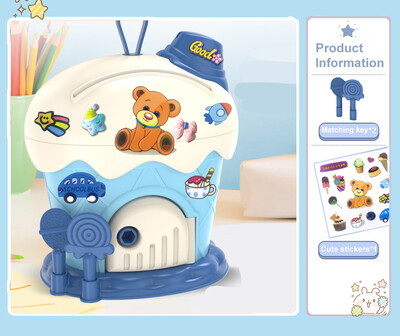 Dječja kasica prasica Crtani DIY naljepnice Ice Cream Hut kasica prasica Kutija za uštedu s ključevima Kawaii igračka velikog kapaciteta za djecu Poklon