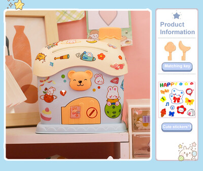 Dječja kasica prasica Crtani DIY naljepnice Ice Cream Hut kasica prasica Kutija za uštedu s ključevima Kawaii igračka velikog kapaciteta za djecu Poklon