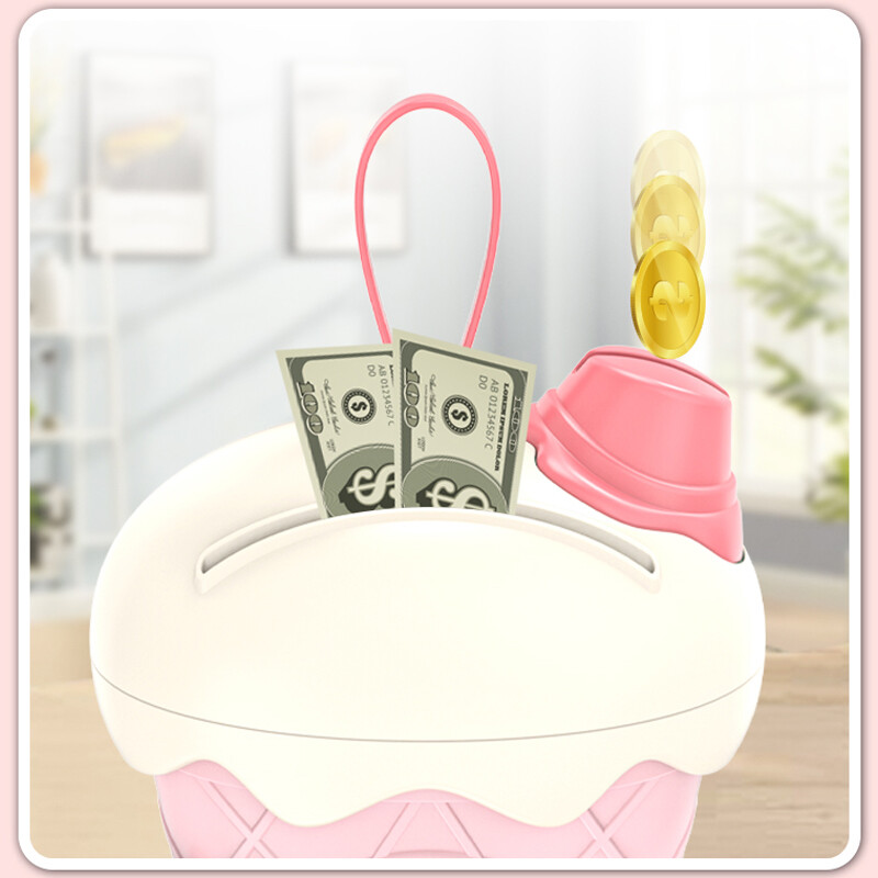 Dječja kasica prasica Crtani DIY naljepnice Ice Cream Hut kasica prasica Kutija za uštedu s ključevima Kawaii igračka velikog kapaciteta za djecu Poklon