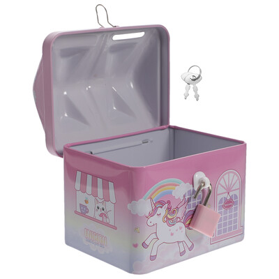 Metalna dječja kasica prasica, nesalomljiva posuda za novčiće, posuda s novcem, mala kutija za uštedu novca, metalna duga, koja se može zaključati