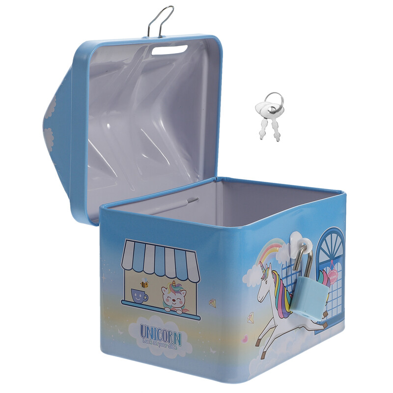 Metalna dječja kasica prasica, nesalomljiva posuda za novčiće, posuda s novcem, mala kutija za uštedu novca, metalna duga, koja se može zaključati