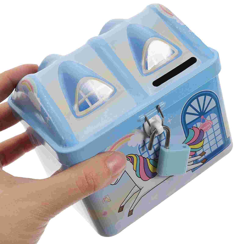 Metalna dječja kasica prasica, nesalomljiva posuda za novčiće, posuda s novcem, mala kutija za uštedu novca, metalna duga, koja se može zaključati