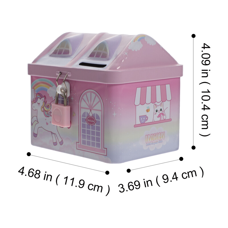 Metalna dječja kasica prasica, nesalomljiva posuda za novčiće, posuda s novcem, mala kutija za uštedu novca, metalna duga, koja se može zaključati