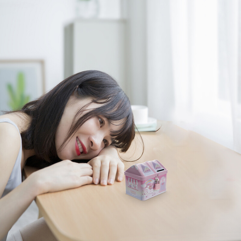 Metalna dječja kasica prasica, nesalomljiva posuda za novčiće, posuda s novcem, mala kutija za uštedu novca, metalna duga, koja se može zaključati