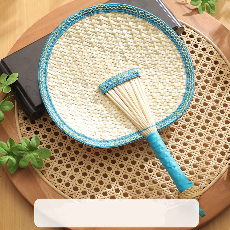 1kom ručno tkana lepeza od slame stara ljetna prirodna, ekološki prihvatljiva ručno tkana lepeza ukrasna lepeza za uređenje doma