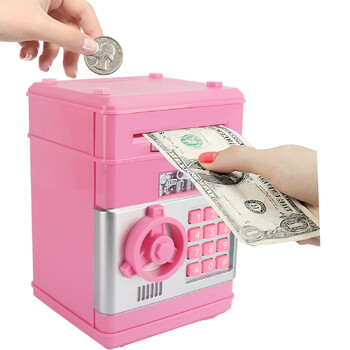 Kids Money Bank, Ηλεκτρονικός κωδικός Piggy Bank Mini ATM Cash Coin Money Box for Kids Birthday Toy for Children，ATM Banks Box