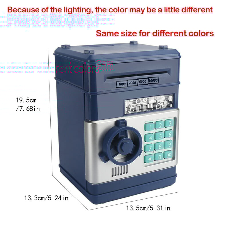 Laste rahapank, elektrooniline parool hoiupõrsas, mini sularahaautomaadi sularaha mündi rahakarp lastele sünnipäevamänguasi lastele, sularahaautomaadi pankade karp