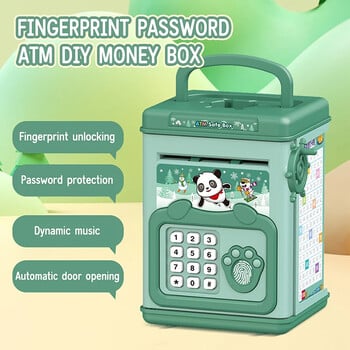 Κινούμενα σχέδια ATM Cash Saving Boy Bank Money Bank Toy with Handle for Kids Ηλεκτρονικό μεγάλο κουτί χρημάτων Κωδικός πρόσβασης ταμιευτηρίου Ψηφιακό δακτυλικό αποτύπωμα