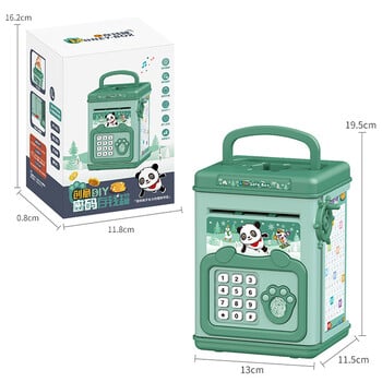 Κινούμενα σχέδια ATM Cash Saving Boy Bank Money Bank Toy with Handle for Kids Ηλεκτρονικό μεγάλο κουτί χρημάτων Κωδικός πρόσβασης ταμιευτηρίου Ψηφιακό δακτυλικό αποτύπωμα