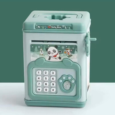 Crtani bankomat Štedna kutija Banka igračka s ručkom za djecu Elektronička velika kasica Štedna lozinka Digitalni otisak prsta
