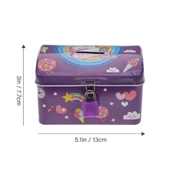 Bank Piggy Money Unicorn Coin Box Kids Saving Pot Lock Animal Jar Girls Metal Storage Banks Εκτύπωση κινουμένων σχεδίων Δοχείο τραπεζιού κλειδί