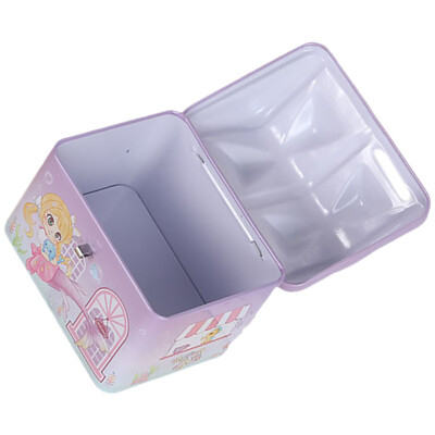 Касичка еднорог Метална с ключалка Играчки Спестяване на пари Буркан Запечатване на държач за монети Тенекиена плоча за малки деца Дете Момичета Касичка Декор