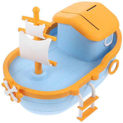 Pușculiță cu nava pirat Economii de bani pentru băieți Decorație pentru cameră pentru copii pentru a se sparge pentru a deschide oala cu monede Jucării pentru copii