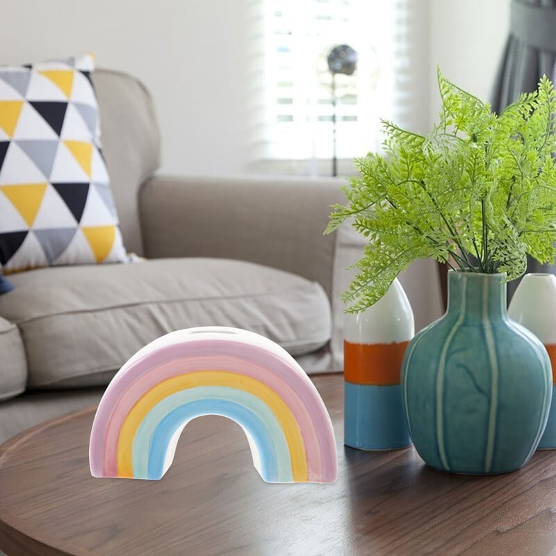 Rainbow Saving Pot Money Ornament hoiupõrsas lauaarvuti mänguasjad Multifilm Mündi konteiner laps