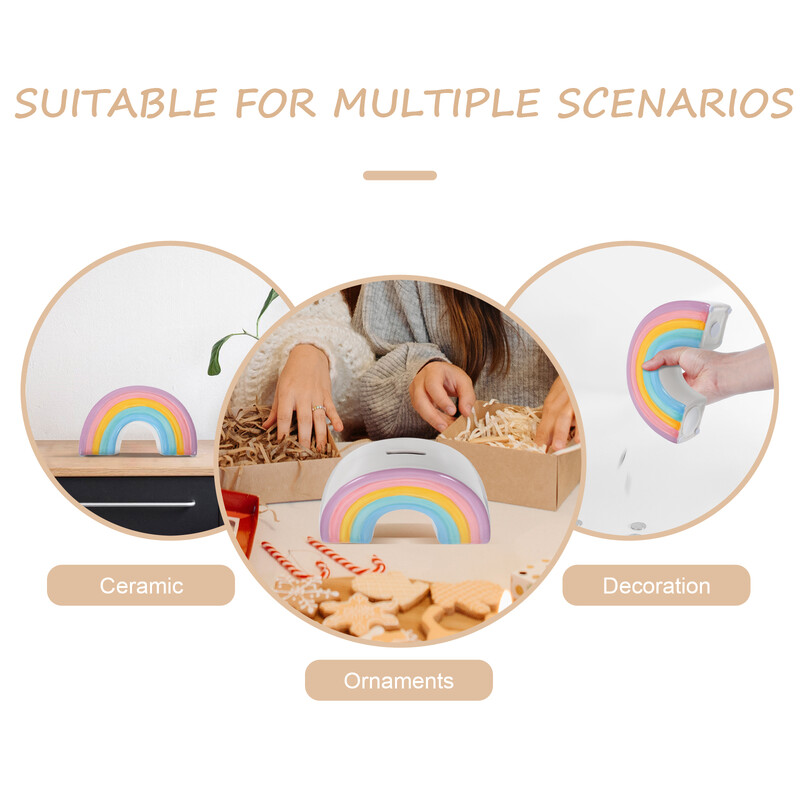 Rainbow Saving Pot Money Ornament hoiupõrsas lauaarvuti mänguasjad Multifilm Mündi konteiner laps