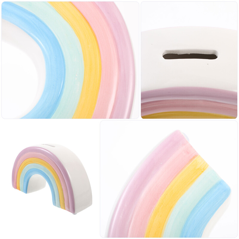Rainbow Saving Pot Money Ornament hoiupõrsas lauaarvuti mänguasjad Multifilm Mündi konteiner laps