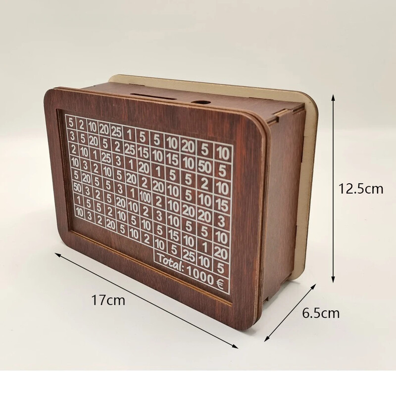 1000/2000/3000/5000/10000 eura Drvena kasica prasica s kutijom za novac za višekratnu upotrebu s kutijama za ciljeve štednje i brojevima