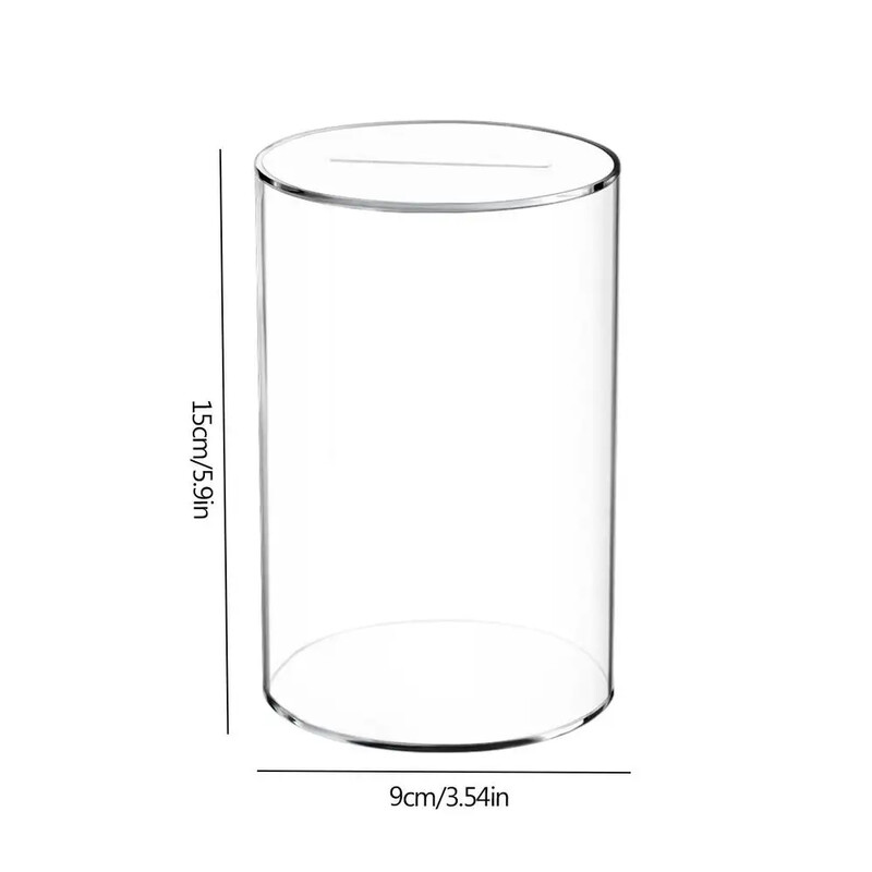 Velika kasica prasica za odrasle, djecu Vcertcpl Prozirna akrilna kasica prasica novčići Novčanice Banka Posuda za štednju novca Neotvoriva posuda za sitniš